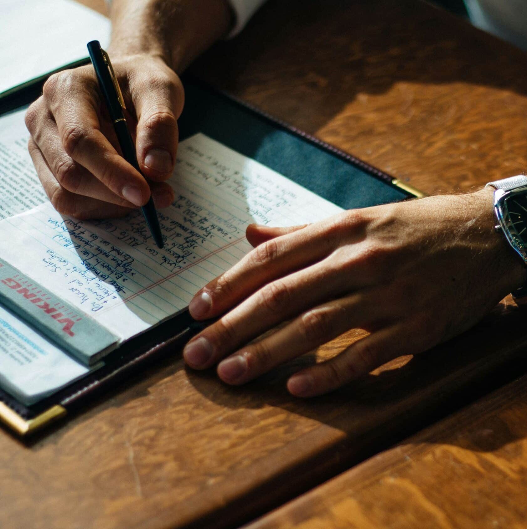 Psychiatric nurse practitioner taking notes