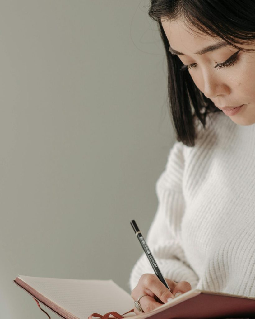 Person looking focused and calm